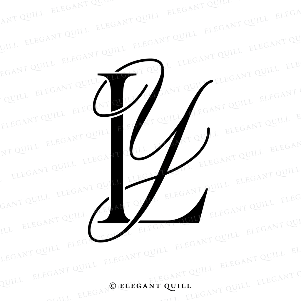 wedding monogram design, YL initials