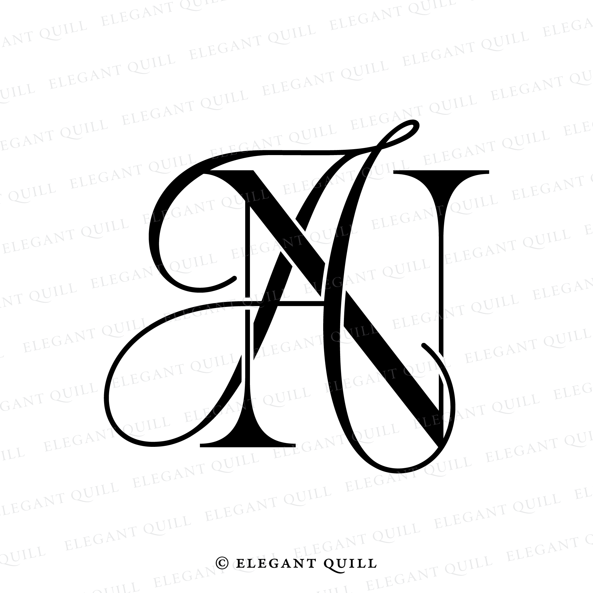 2 Letter Monogram With Letters HW Digital Download Wedding 