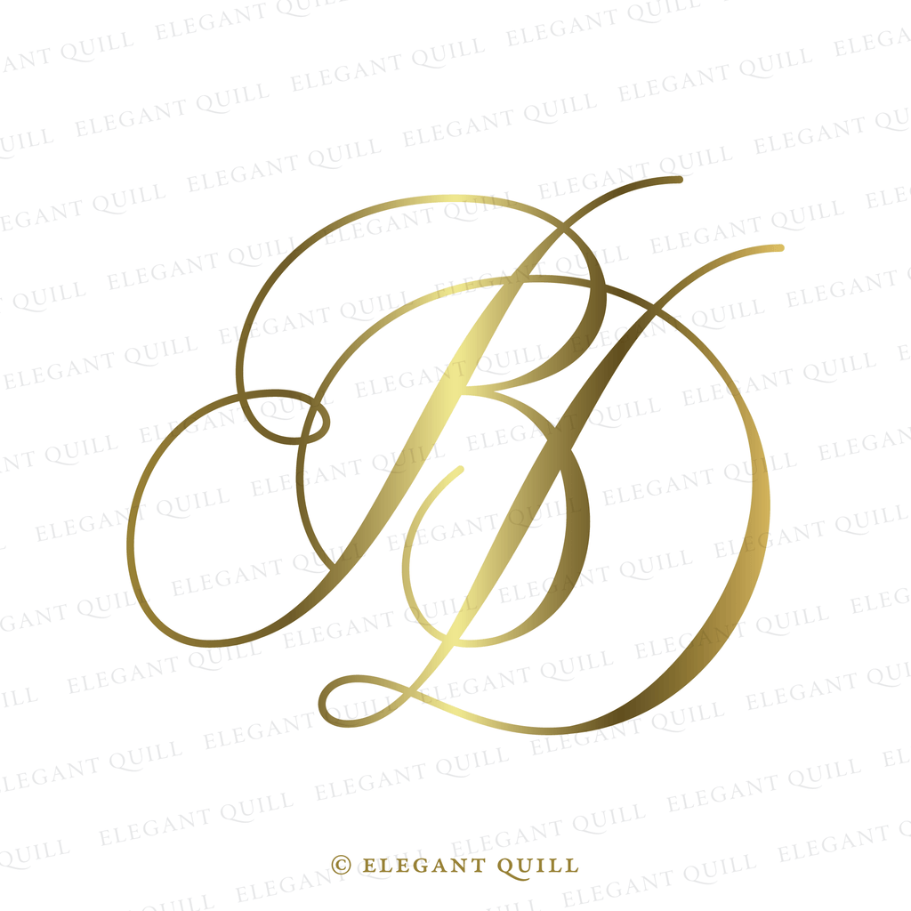 wedding monogram logo, BD initials