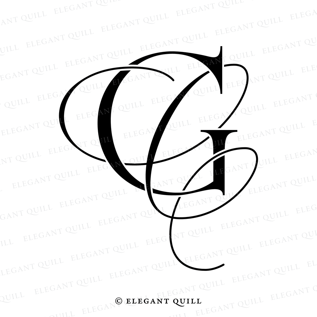 wedding monogram logo, CG initials