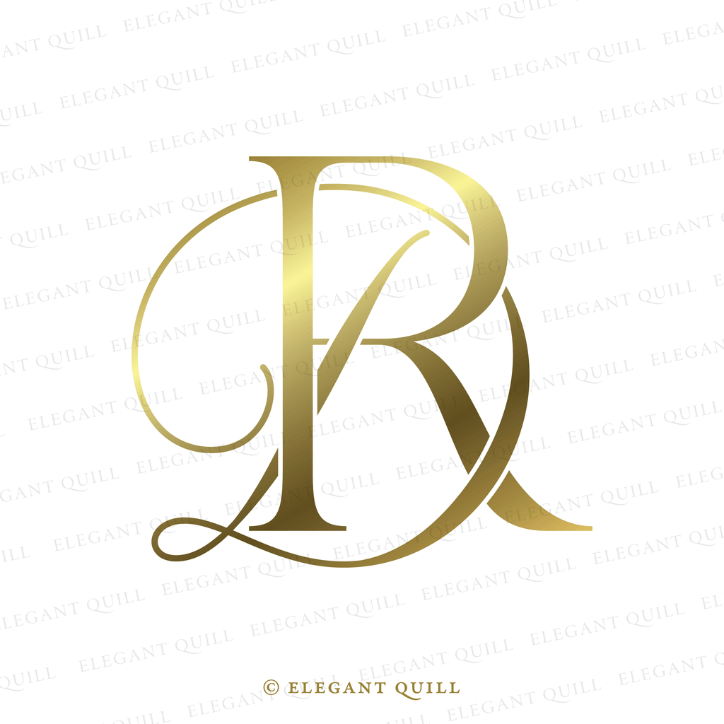 wedding monogram logo, DR initials