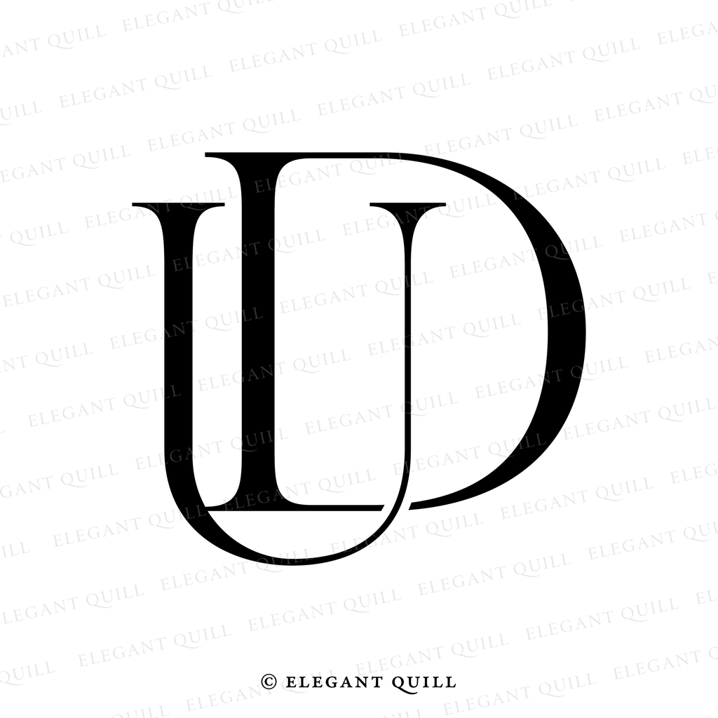 wedding monogram logo, DU initials
