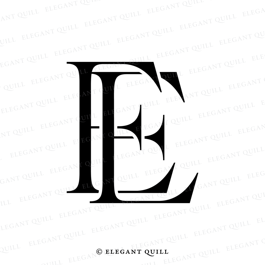 wedding monogram logo, EE initials