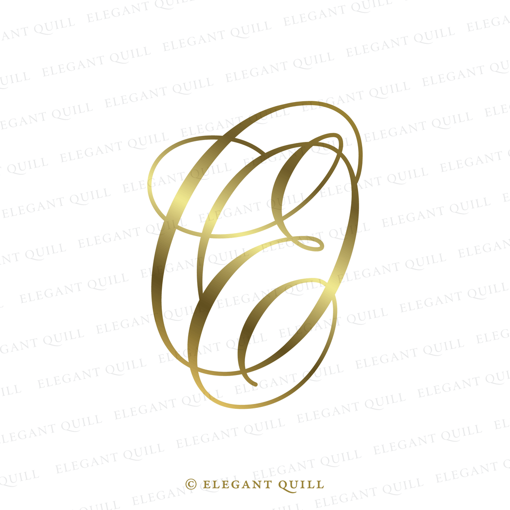 wedding monogram logo, EO initials