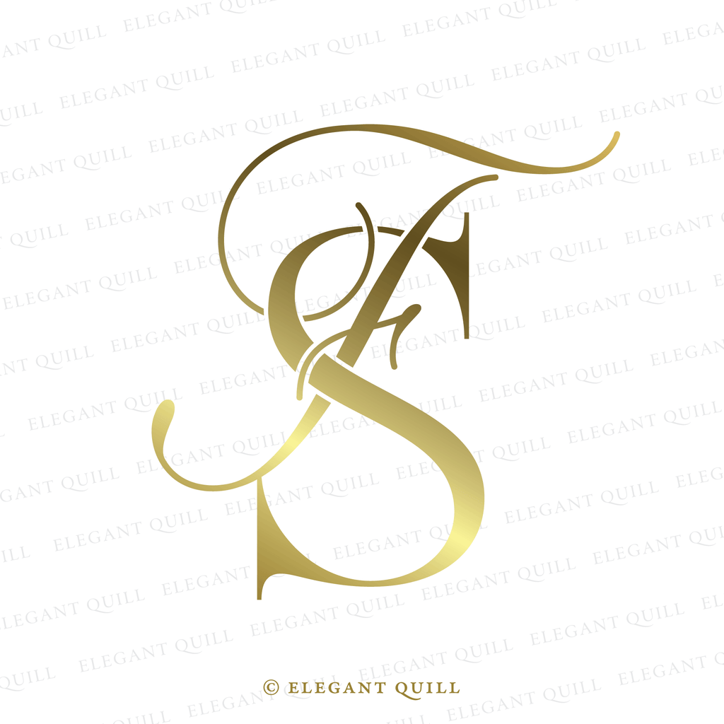 wedding monogram logo, FS initials