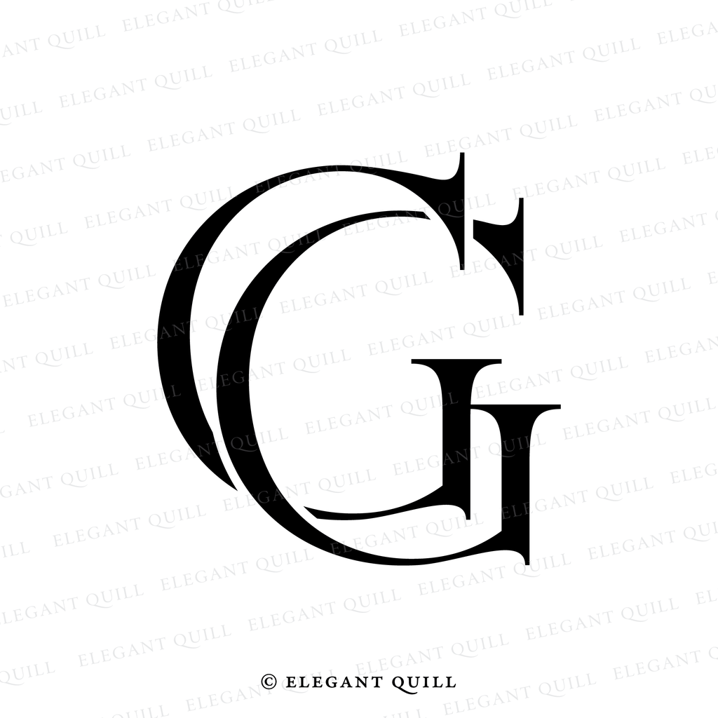 wedding monogram logo, GG initials