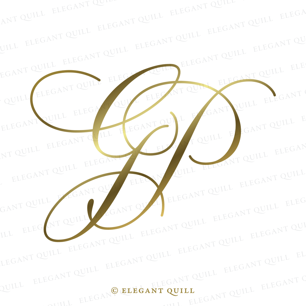 wedding monogram logo, GP initials