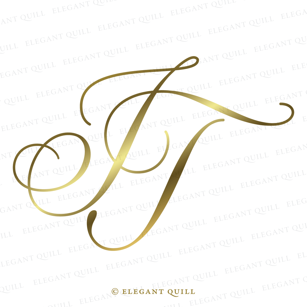 wedding monogram logo, IT initials