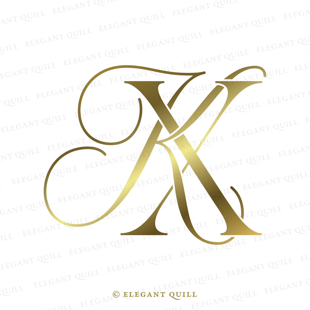 wedding monogram logo, KX initials