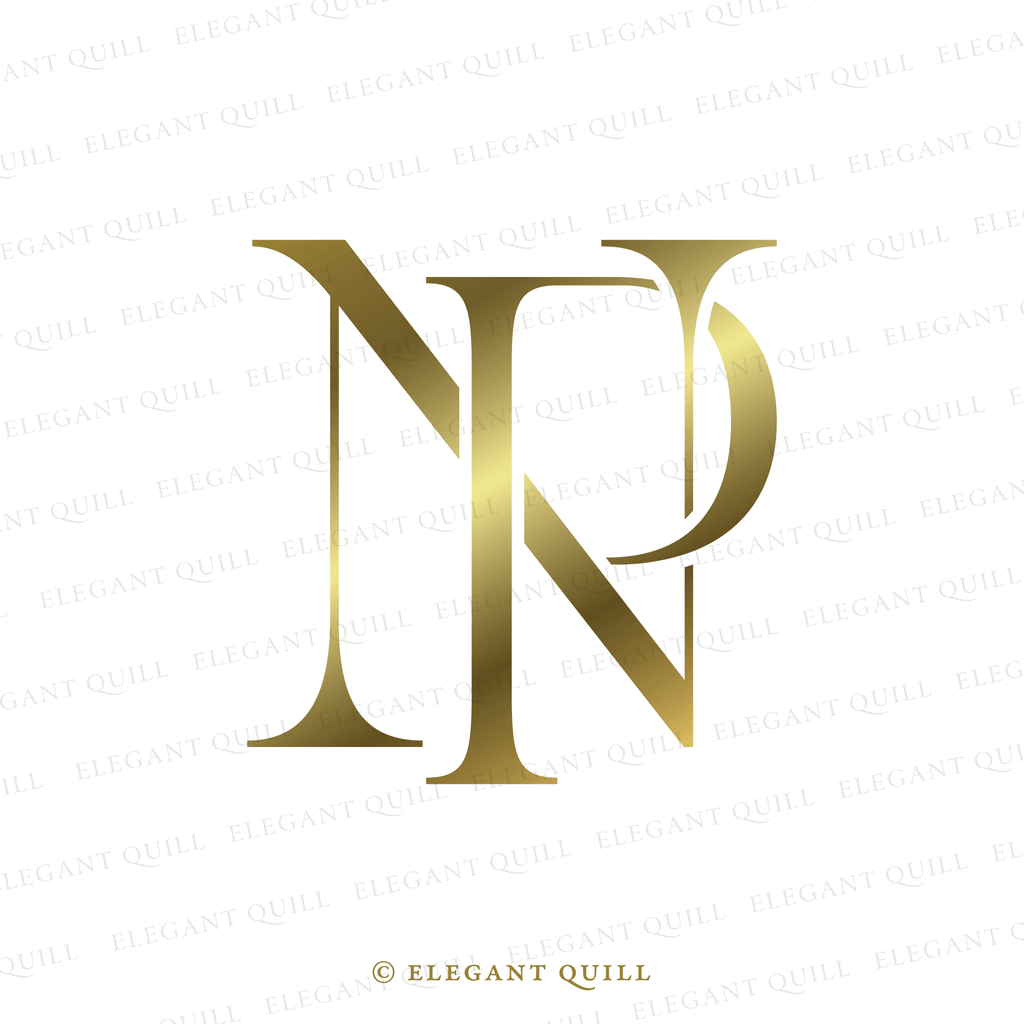 wedding monogram logo, NP initials