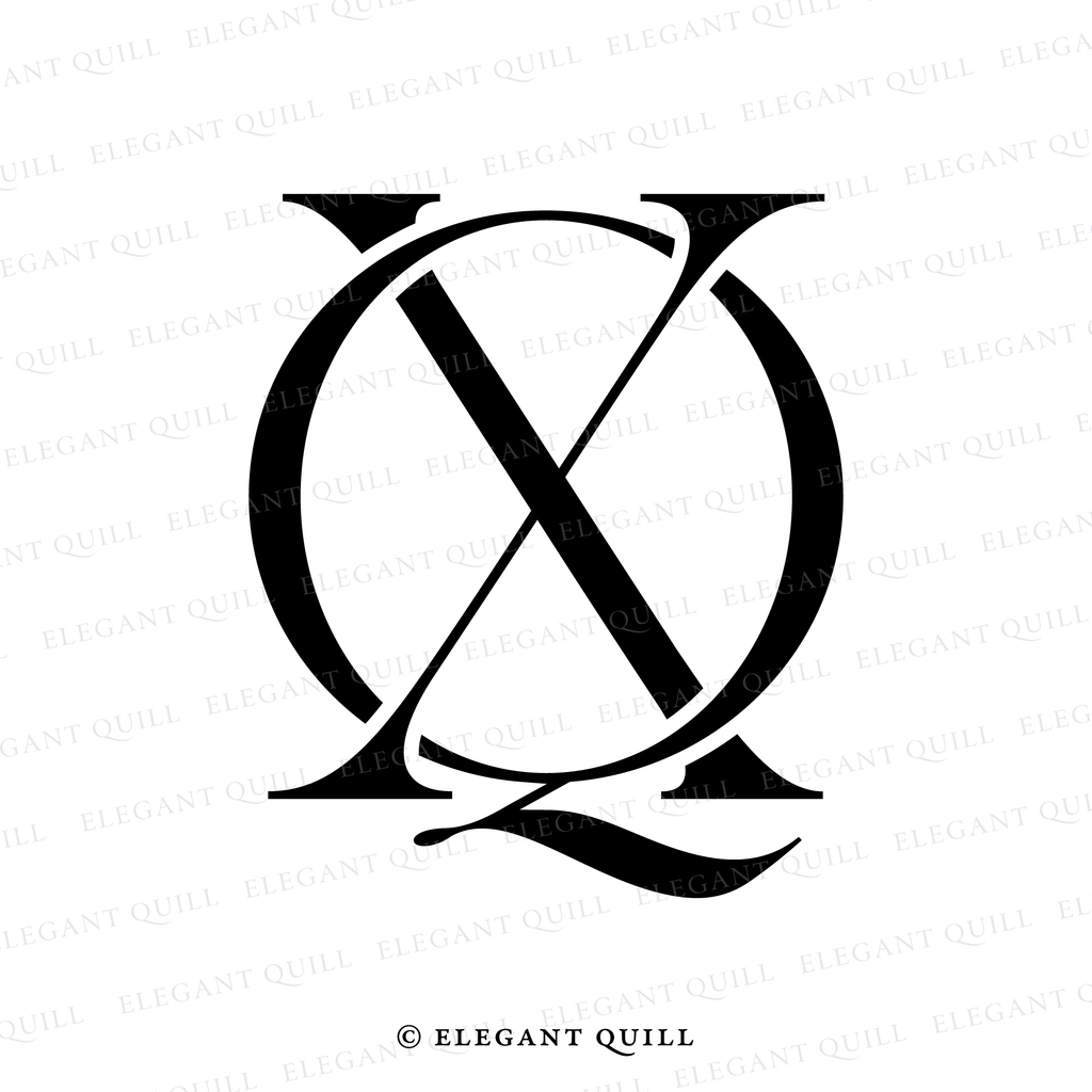 wedding monogram logo, QX initials