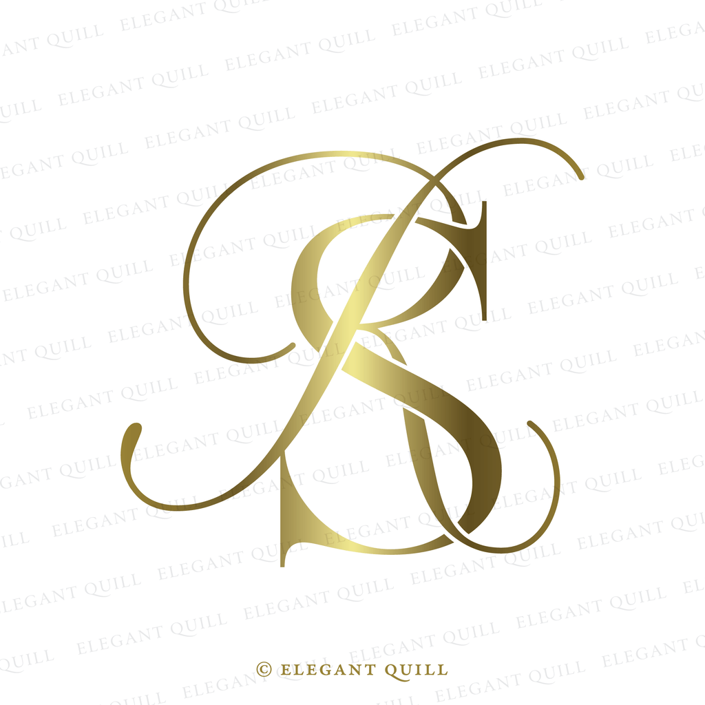 wedding monogram logo, RS initials