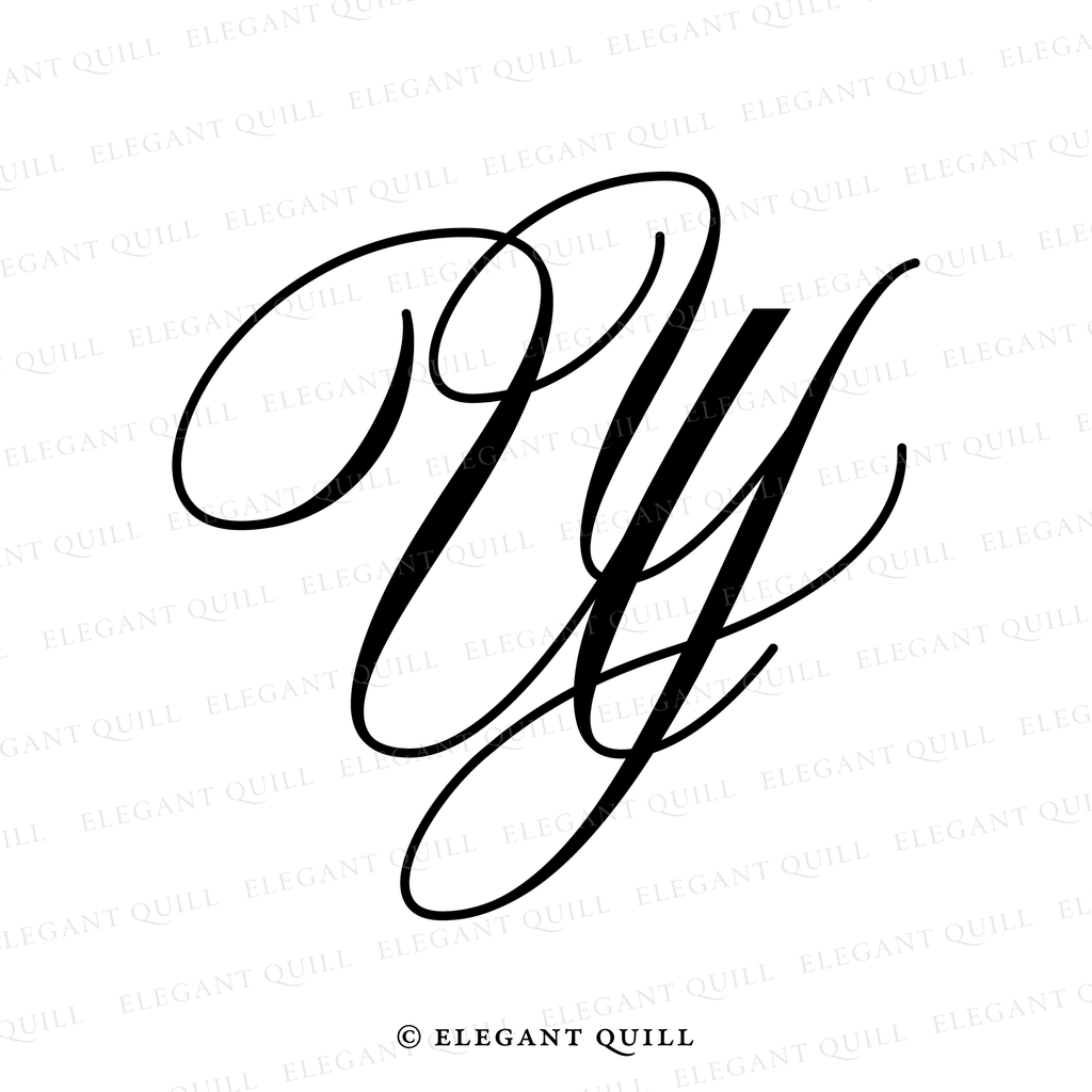 wedding monogram logo, UY initials