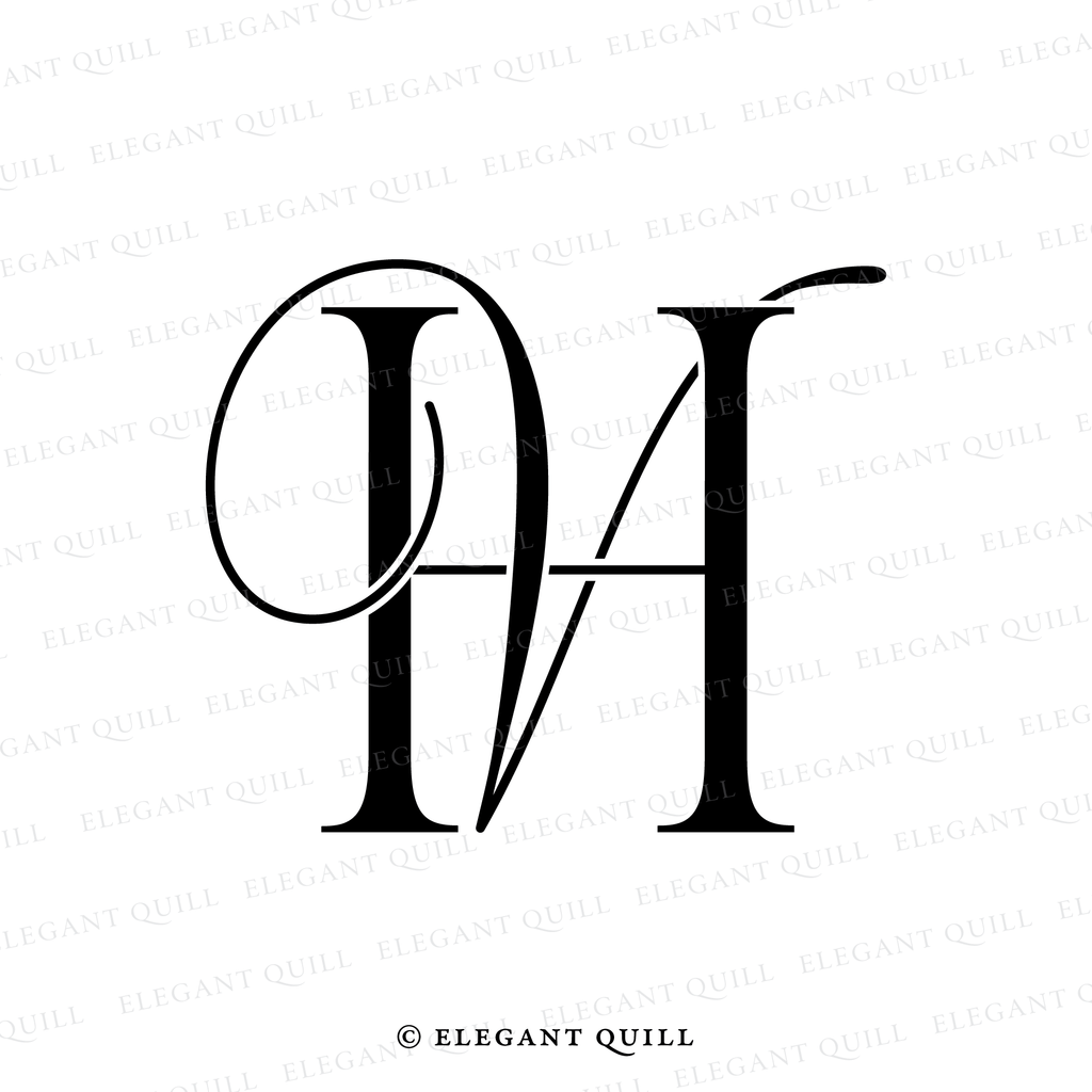 wedding monogram logo, VH initials