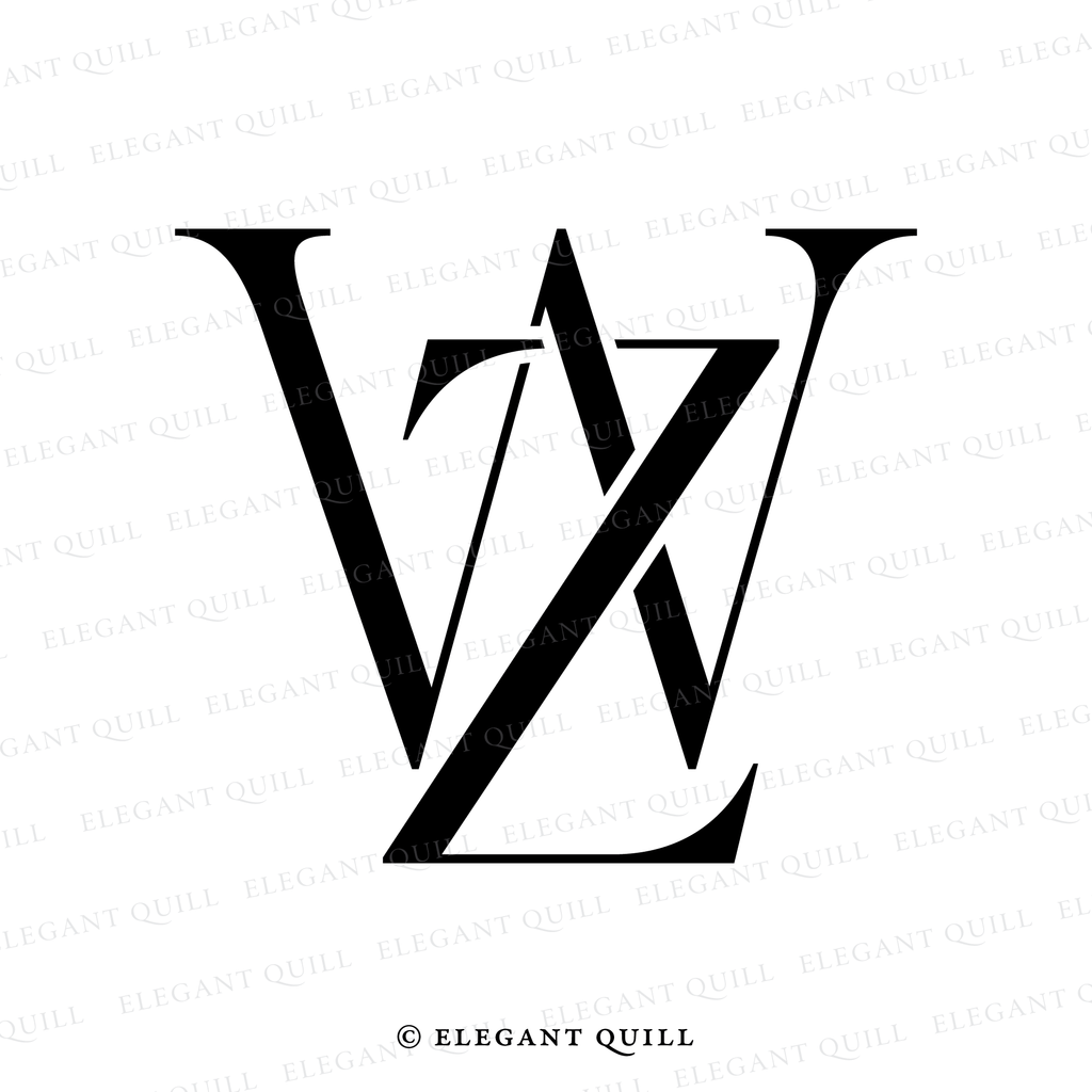 wedding monogram logo, WZ initials