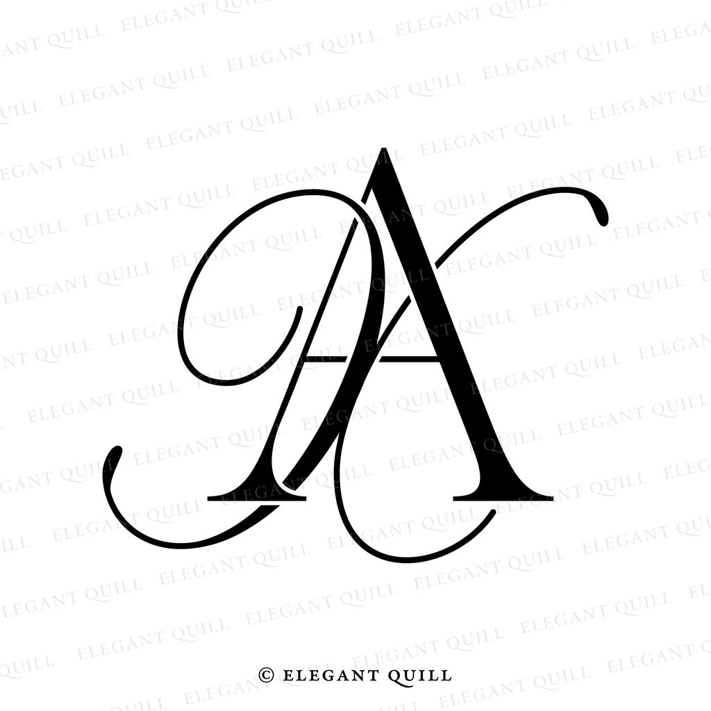 wedding monogram logo, XA initials
